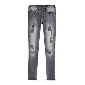 True Religion Grey Halle Ripped Jeans